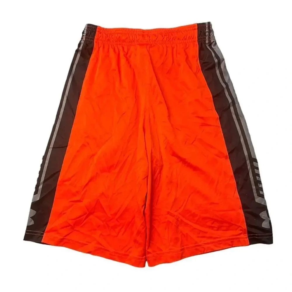 Under Armour‎ Boys Large Stunt 20 Orange/Gray Athletic Basketball Shorts